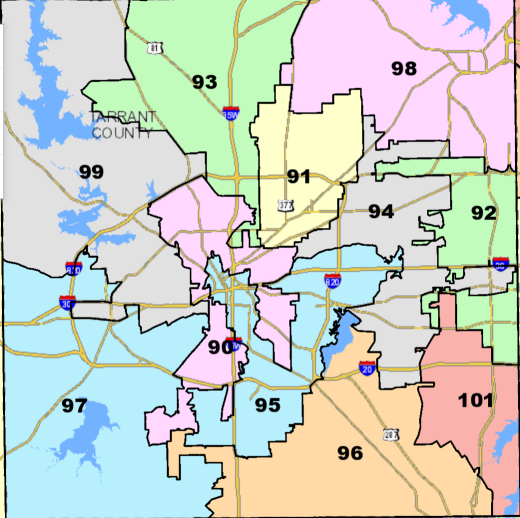 Gerrymandered districts in Tarrant County for Texas House of Representatives